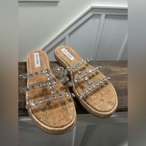 Steve Madden Cork Sandals with Clear Straps